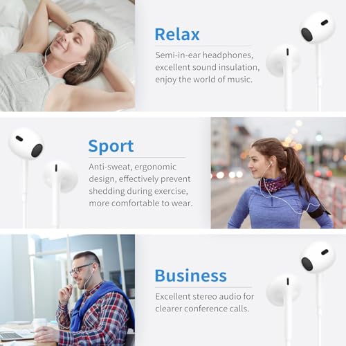 Thumbnail 8 de Écouteurs Filaires USB-C Spy Tec pour iPhone 17/16/15 – Hi‑Fi Stéréo, Microphone et Contrôle du Volume, Casque de Studio, Blancs