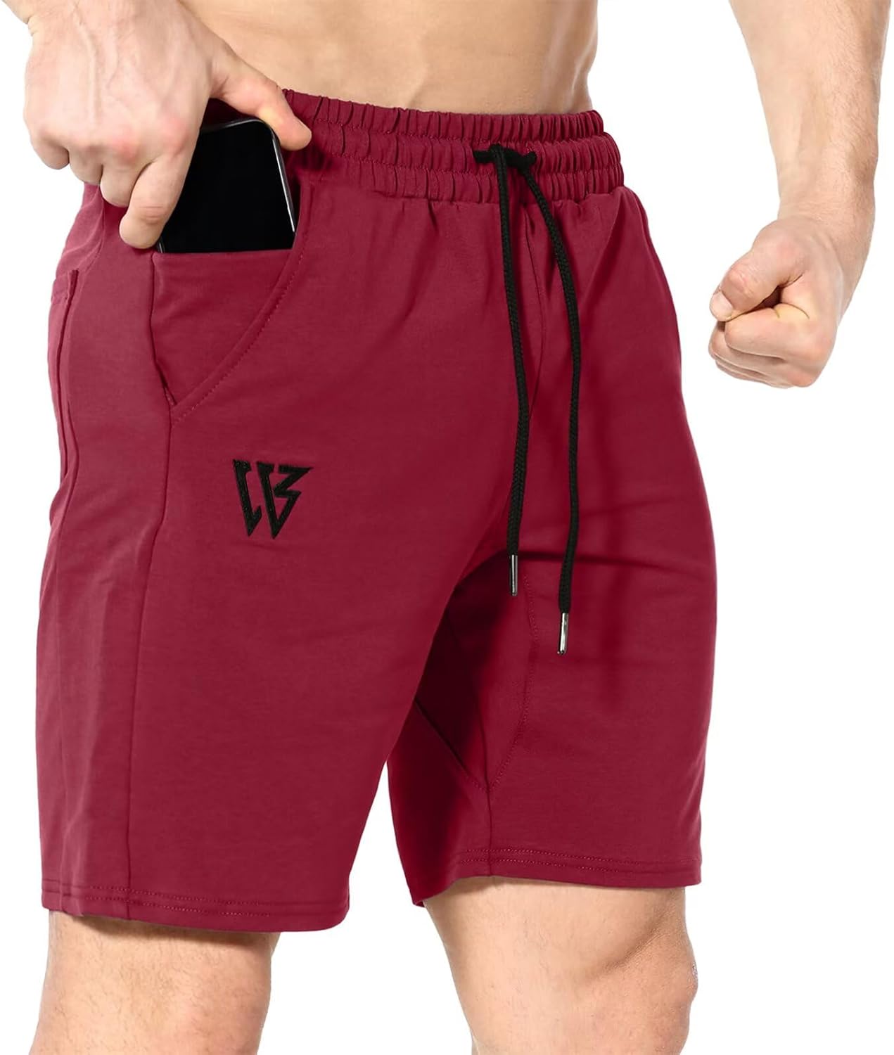 Thumbnail 6 de ZENWILL men’s cotton gym shorts with zip pockets and drawstring