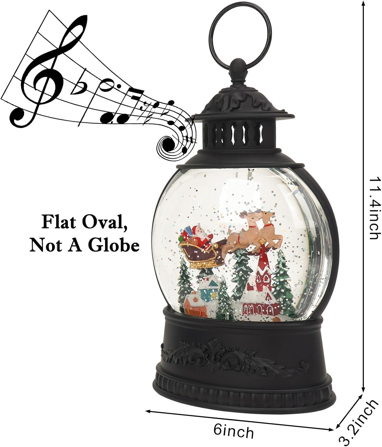 Thumbnail 1 de Christmas Snow Globe Water Lantern with Timer and Music