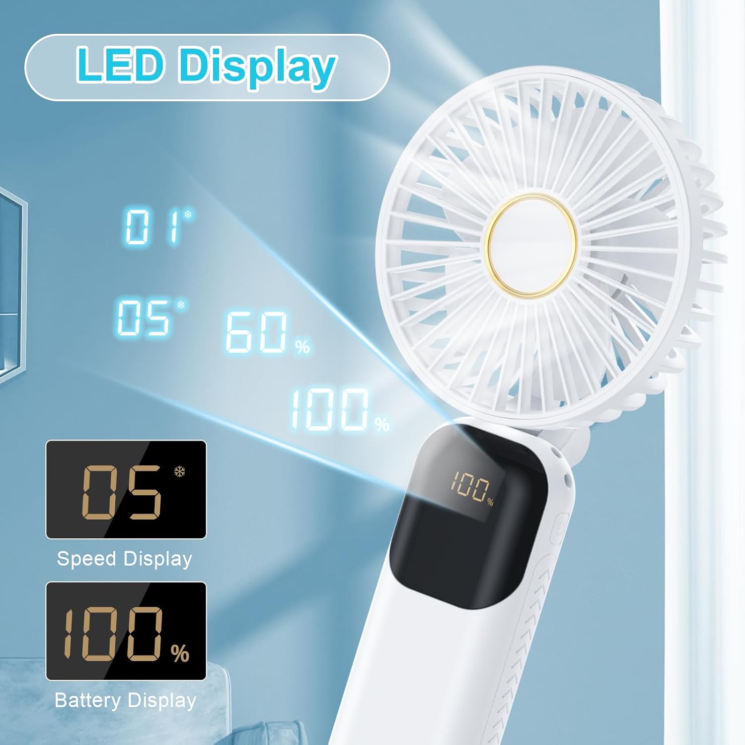 Thumbnail 4 de Handheld Fan Rechargeable 5000mAh USB mini fan