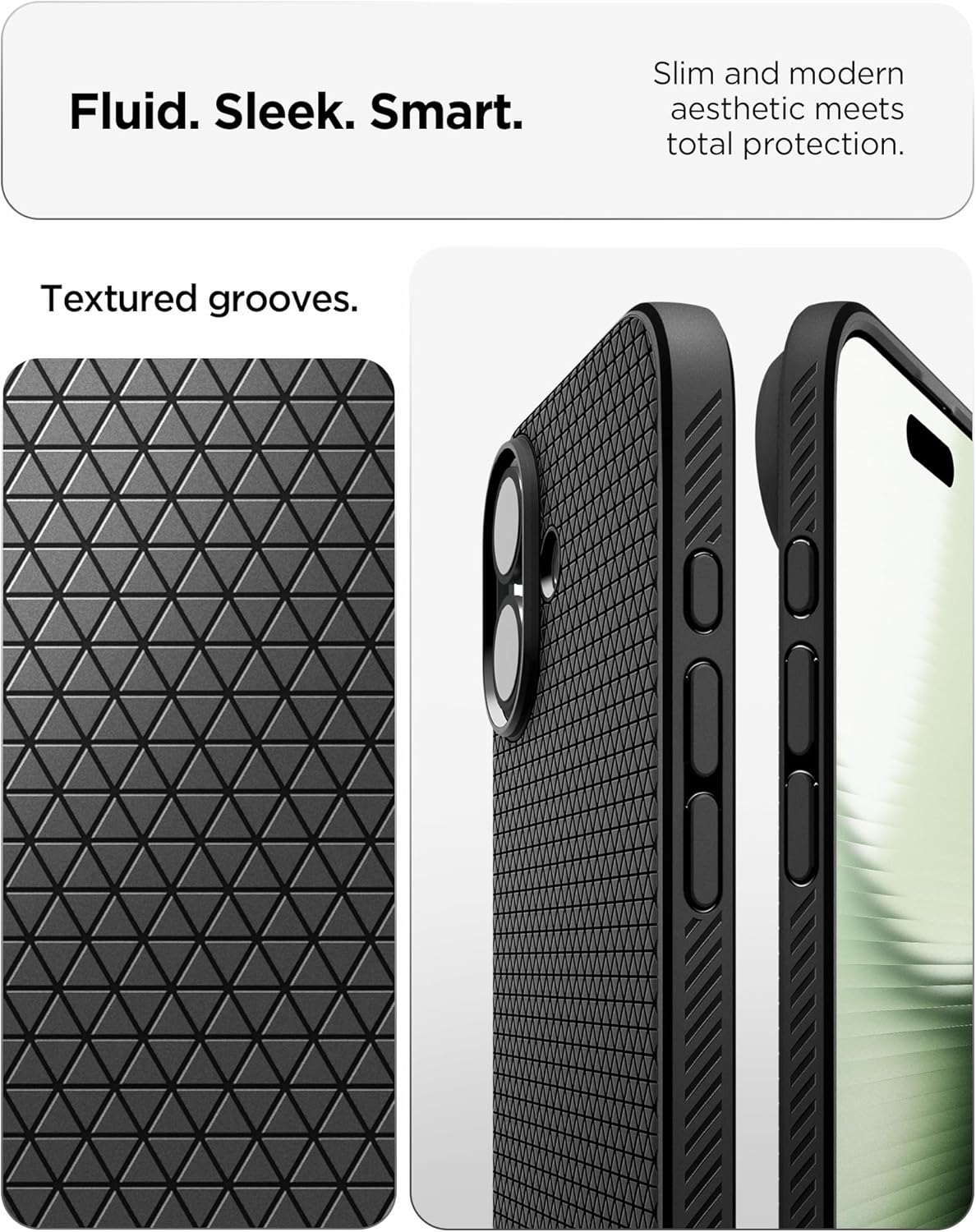 Detalle de Spigen iPhone 17 Hülle – rutschfestes Slim TPU Case mit Truss-Design und Sound Tunnel