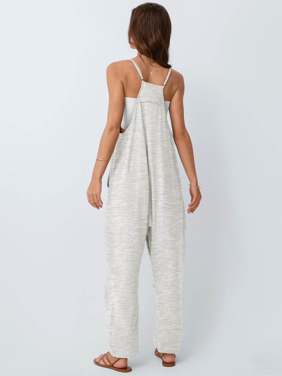 Detalle de AUTOMET Women’s Jumpsuits Casual Summer Romper – 95% Cotton, 5% Spandex