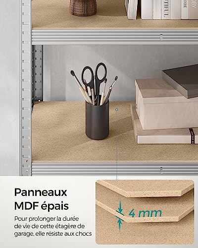 Thumbnail 7 de SONGMICS Lot de 2 Étagères de Rangement à 5 Niveaux, 40 x 90 x 180 cm, Capacité 875 kg, Planches Réglables – Style Industriel, GLR040E02