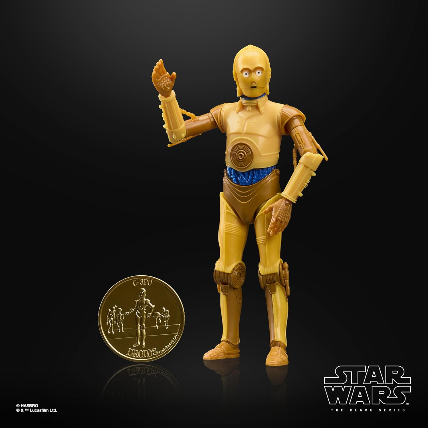 Detalle de ハズブロ STAR WARS ブラックシリーズ G3226 C-3PO 15 cmアクションフィギュア、可動・コレクターズコイン付き