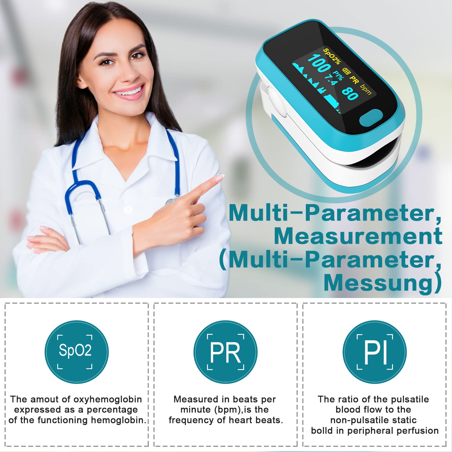 Thumbnail 2 de MOMMED Pulsoximeter Fingerpulsoximeter