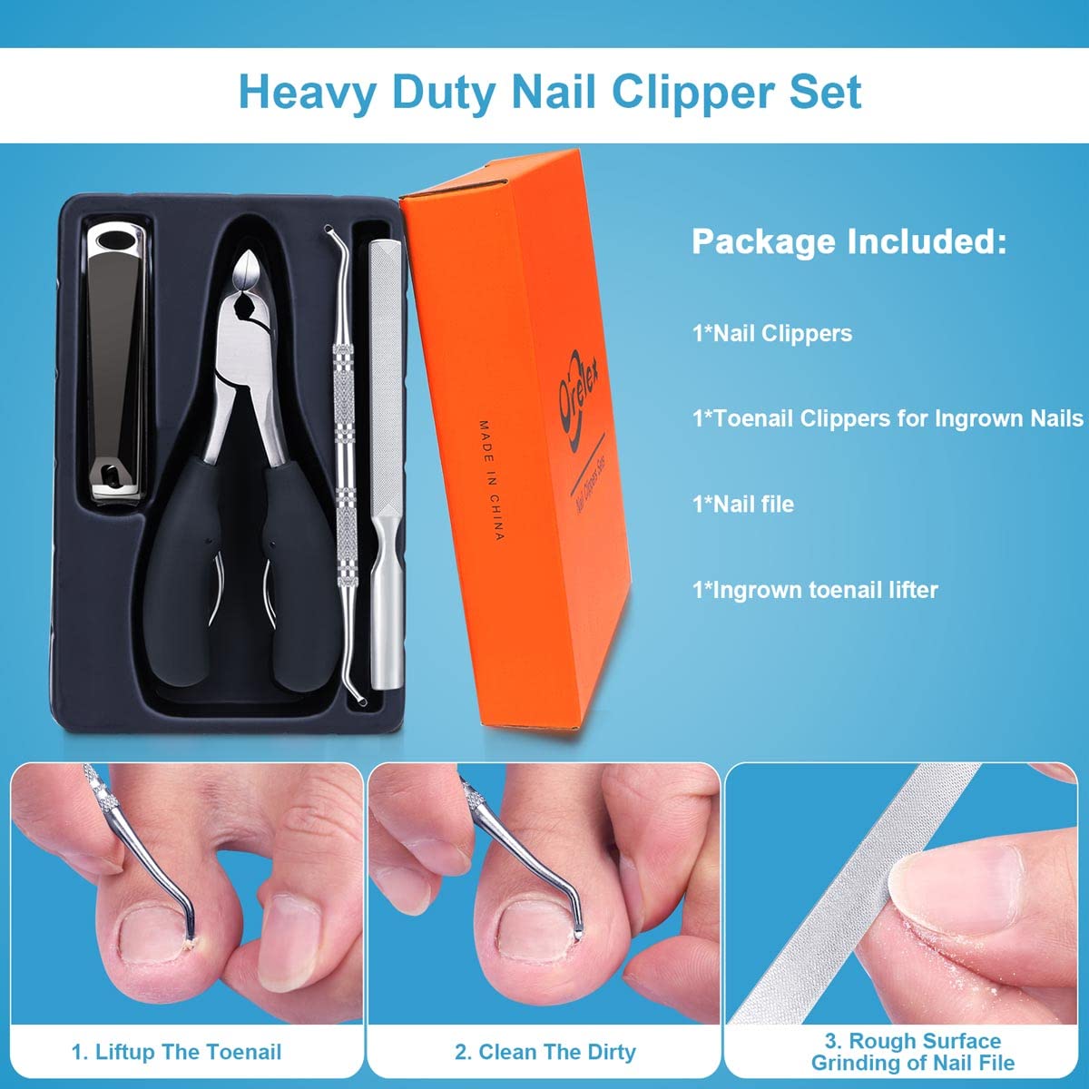 Thumbnail 5 de Orelex Professional Toenail Clippers Set 4er Set