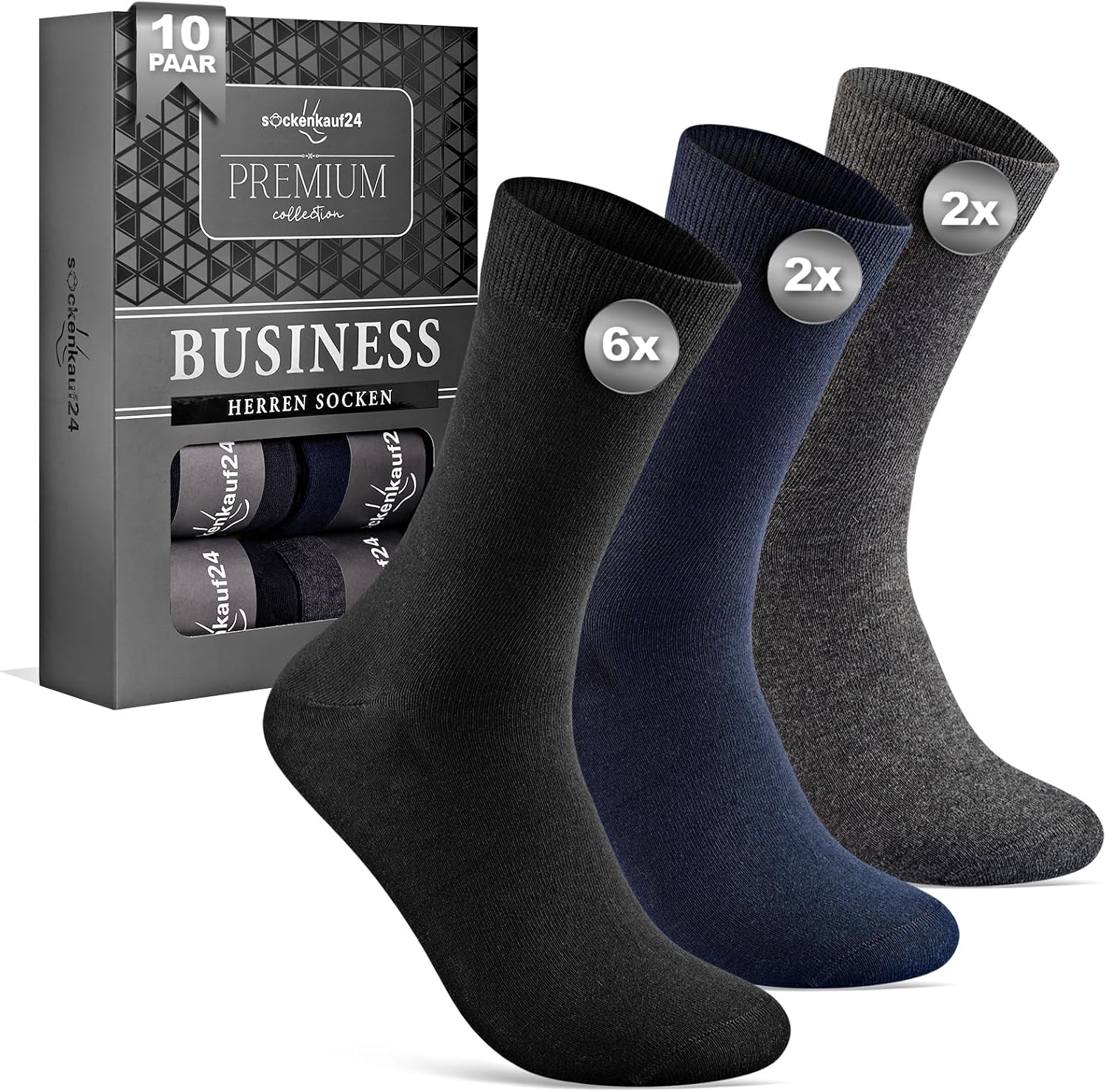 Detalle de 10 Paar Socken Herren Business 80% Baumwolle