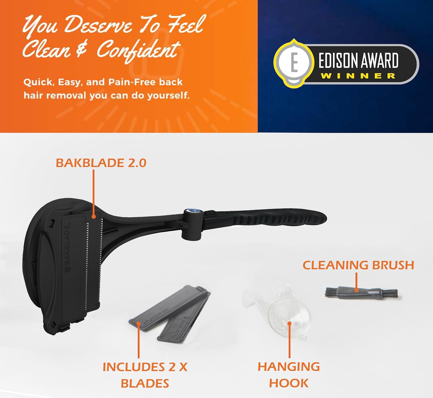 Thumbnail 6 de BAKBLADE 2.0 PLUS Back Hair Removal and Body Shaver (DIY) – long handle for wet or dry shaving