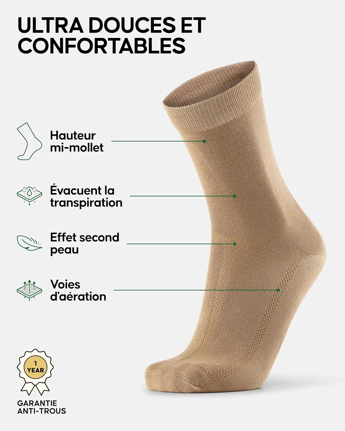 Thumbnail 1 de Chaussettes en bambou 6 paires DANISH ENDURANCE