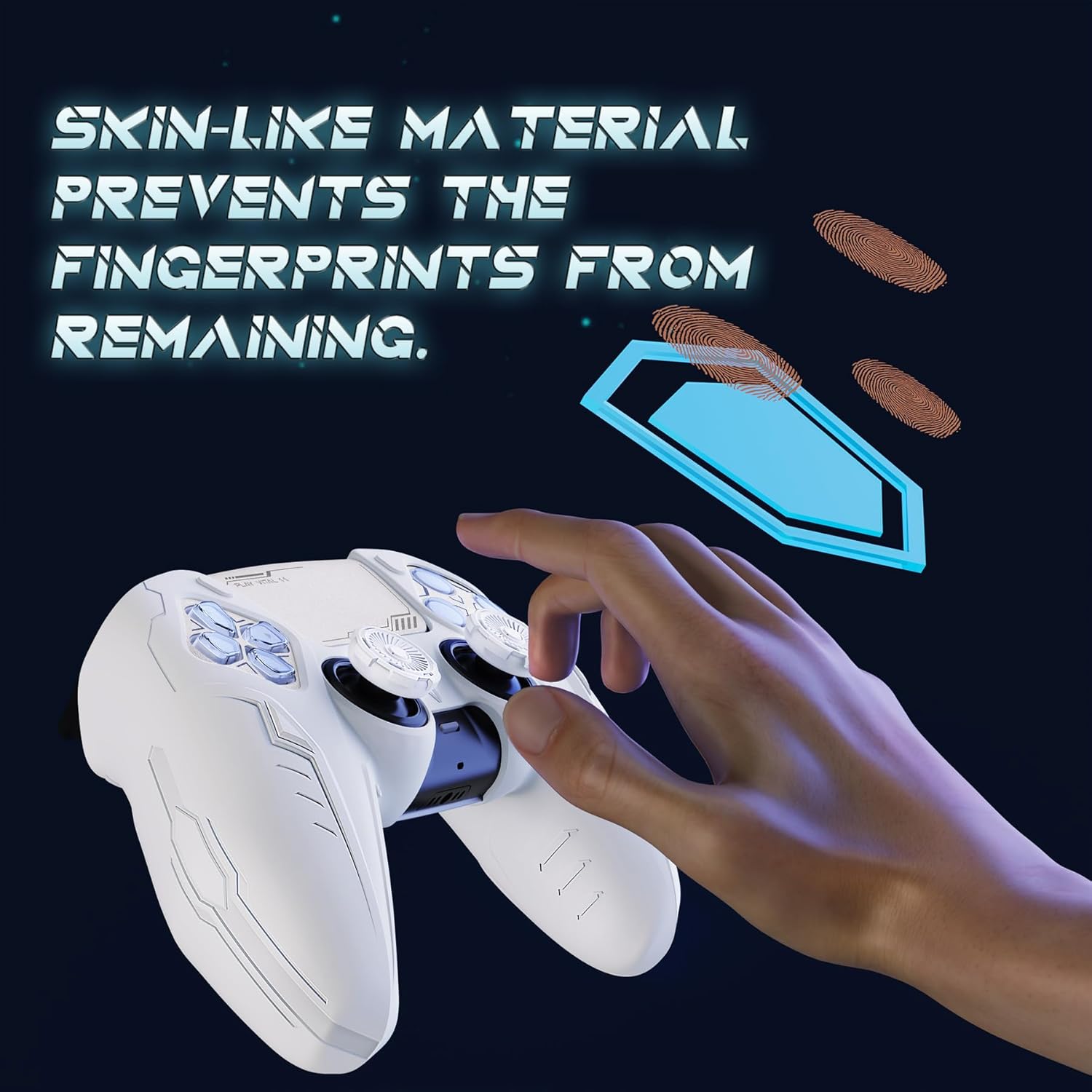 Thumbnail 3 de PlayVital Silicone Grip Skin for PS5 Controller (Anti-Slip) – CyberMech design, white