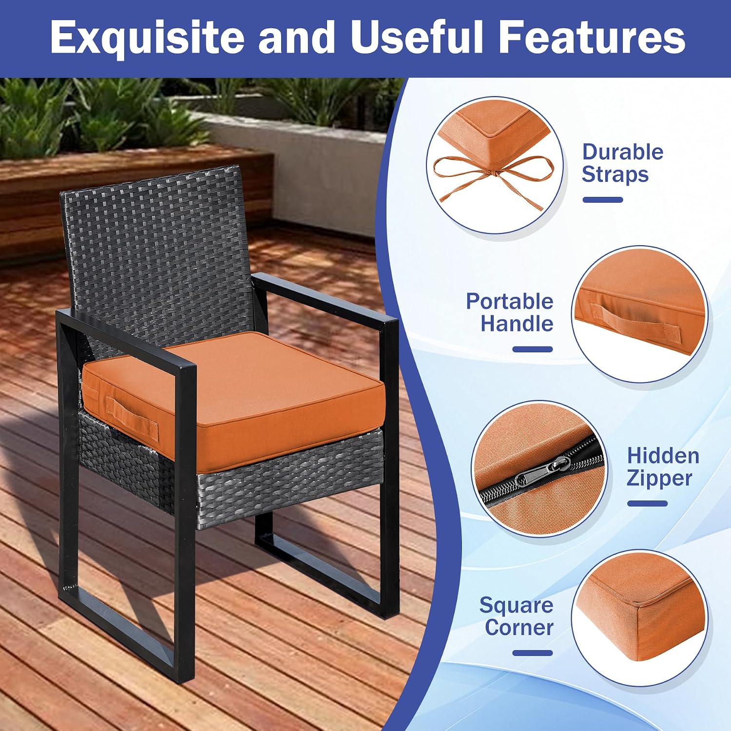 Thumbnail 4 de IASEAHK Patio Chair Cushions, 18.5 x 16 x 3 in