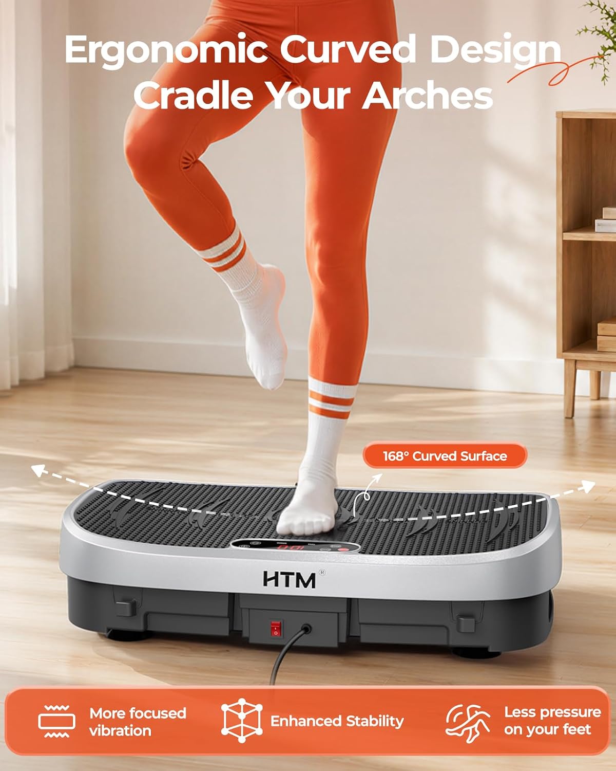 Detalle 2 de HTM Vibration Plate Exercise Machine with 9 Modes, 120 Speeds & Remote