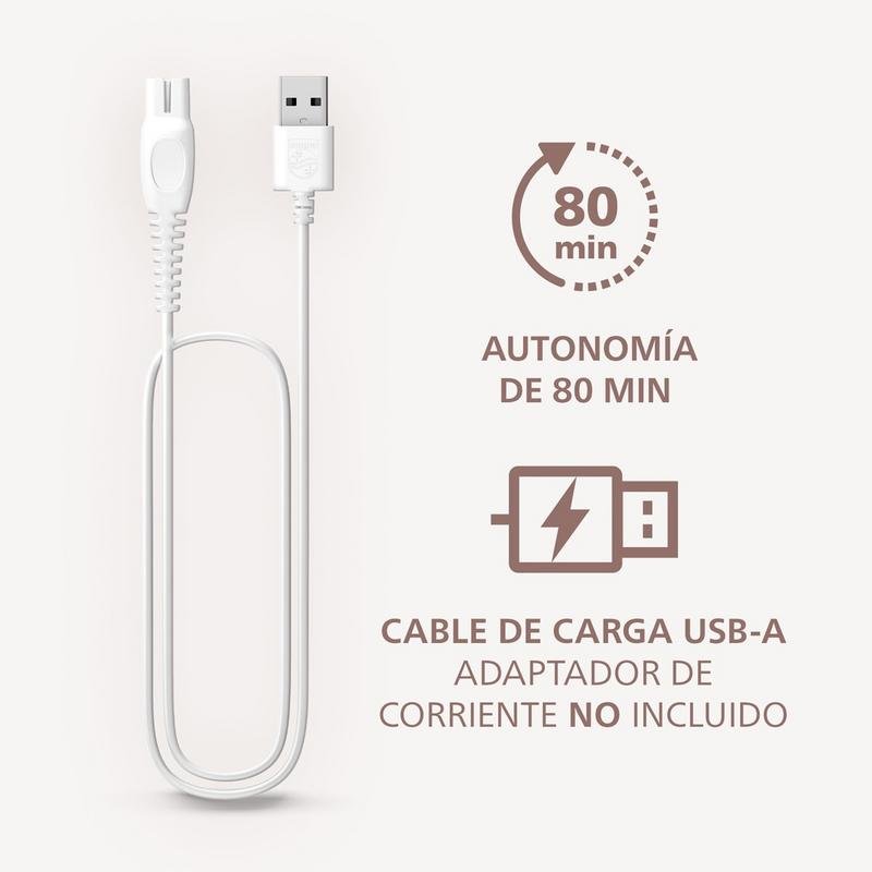 Detalle de Philips Lady Shaver Series 8000 BRL159/00: Afeitadora corporal inalámbrica para uso en seco y mojado