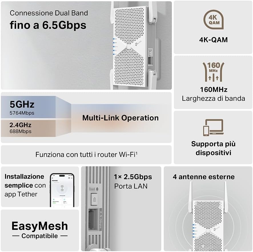 Thumbnail 1 de TP-Link RE405BE Wi-Fi 7, 6,5 Gbps