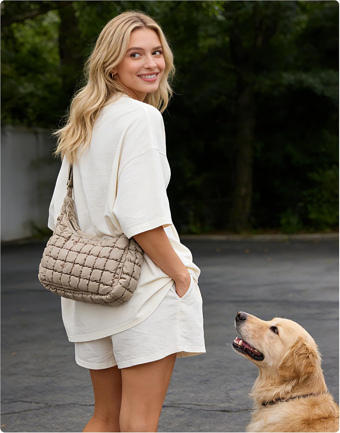 Detalle 2 de BAGSMART Crossbody Hobo Quilted Puffy Shoulder Bag