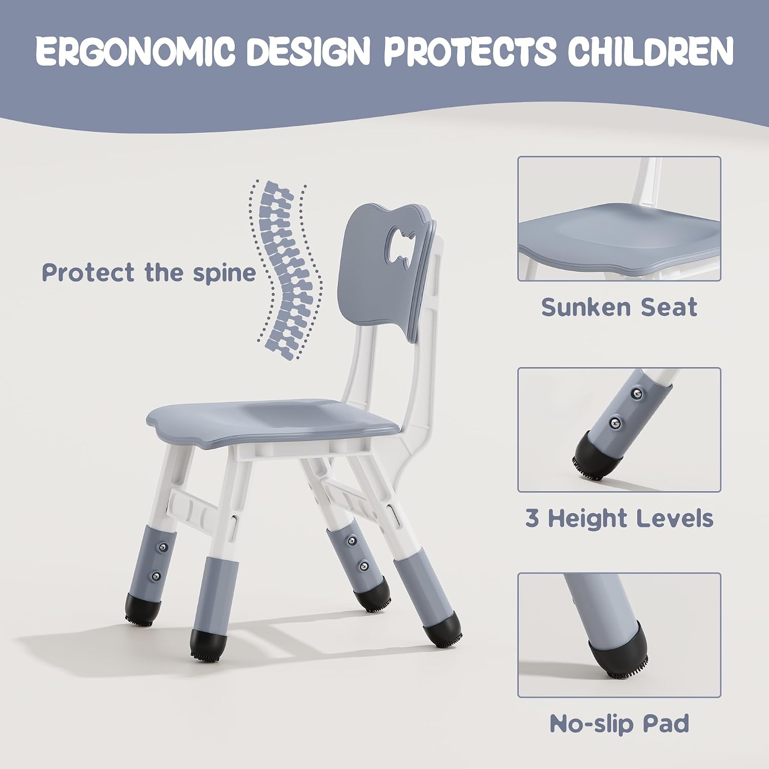 Detalle 2 de Brelley Adjustable Kids' Table and Chair Set, 31.5-Inch