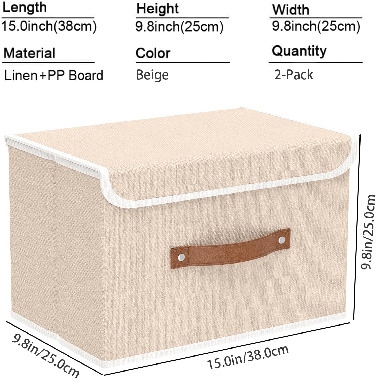 Detalle 2 de Yawinhe Storage box 2 pack, 38x25x25cm