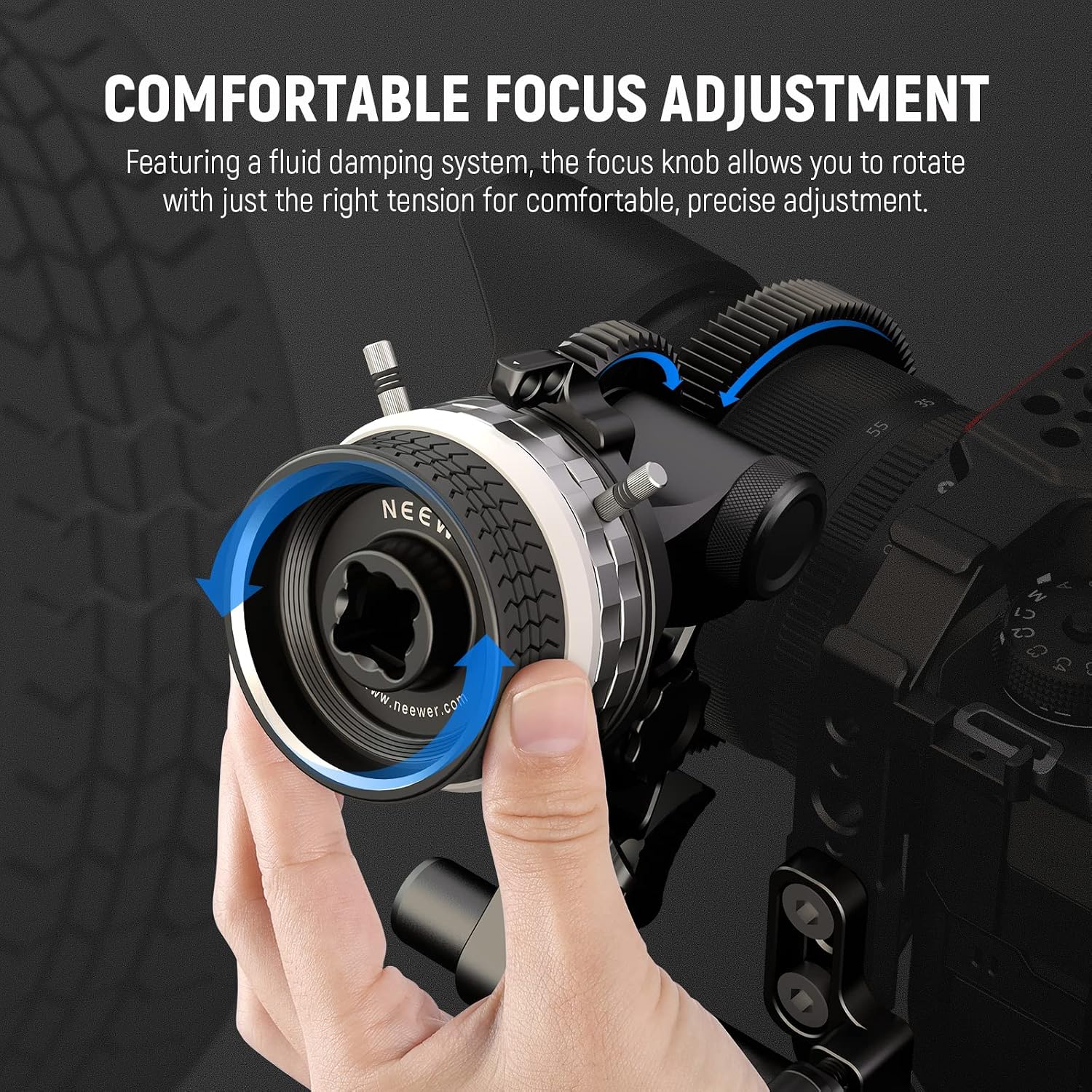 Detalle 2 de NEEWER PG001 Mini Follow Focus with A/B Stops and 15 mm Rod Clamp