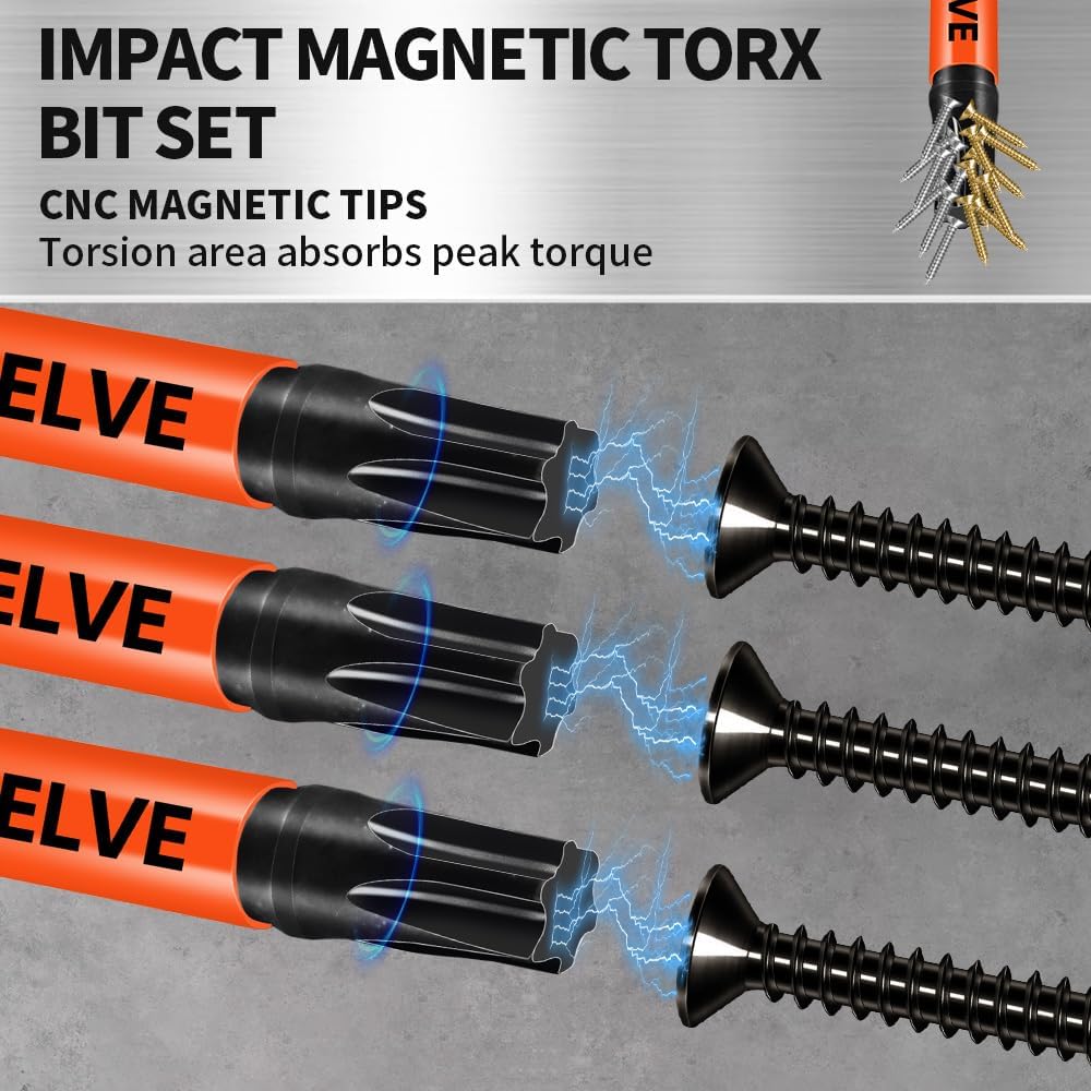 Thumbnail 6 de DYRECELVE 10pcs 2'' T25 Torx Bit Set インパクトドライバー用ビット 10個組、2インチ・磁気先端