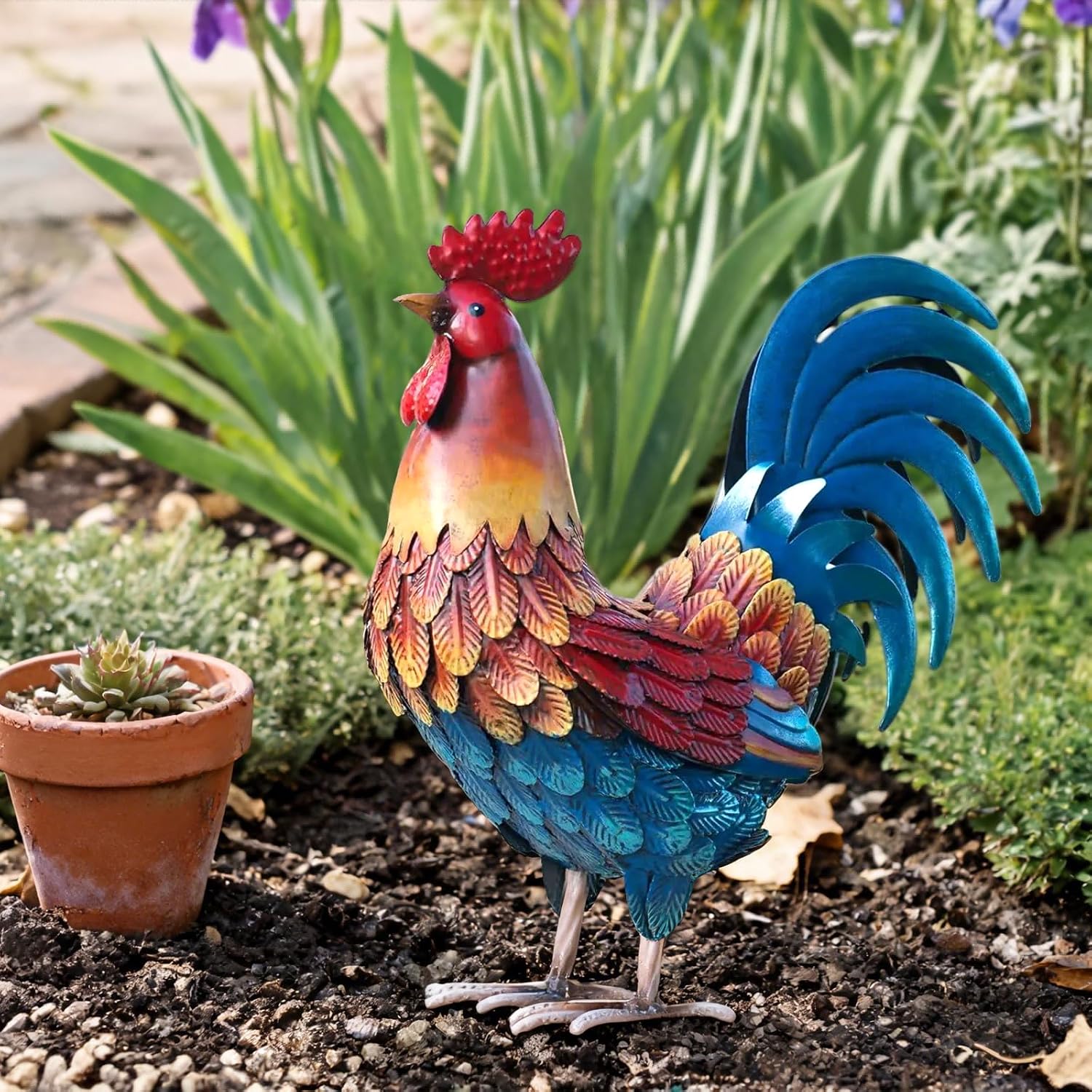 Detalle de Kircust Metal Rooster Statue 13.4