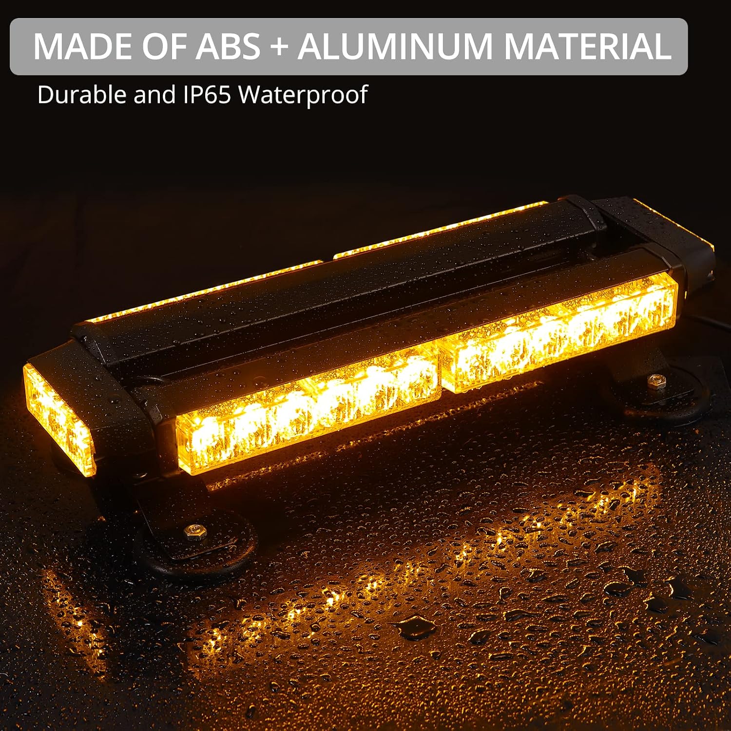 Detalle de Justech 30LEDs Car Emergency Light Bar 30W amber strobe with magnetic base (12V/24V)