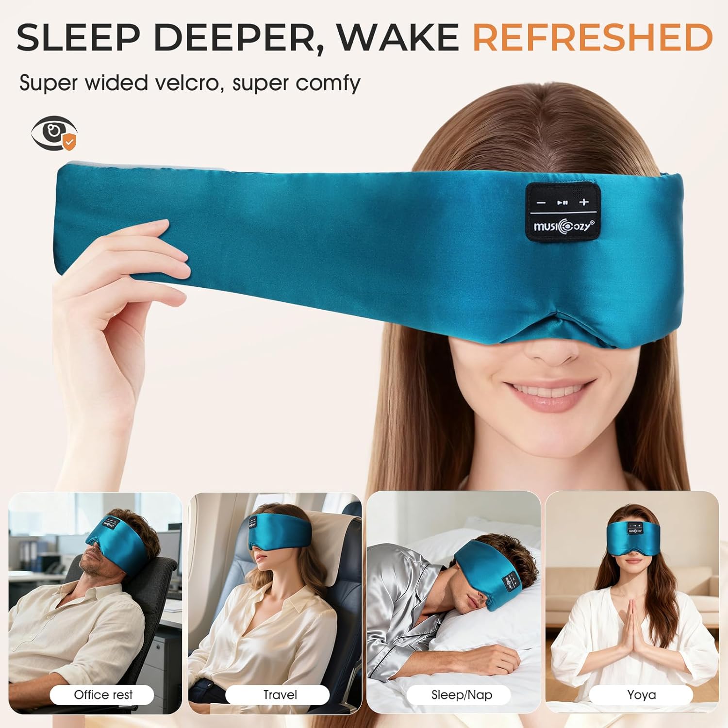 Thumbnail 6 de MUSICOZY Silk Sleep Mask Headphones with 100% Mulberry Silk, Bluetooth 5.4 and 14h Playtime