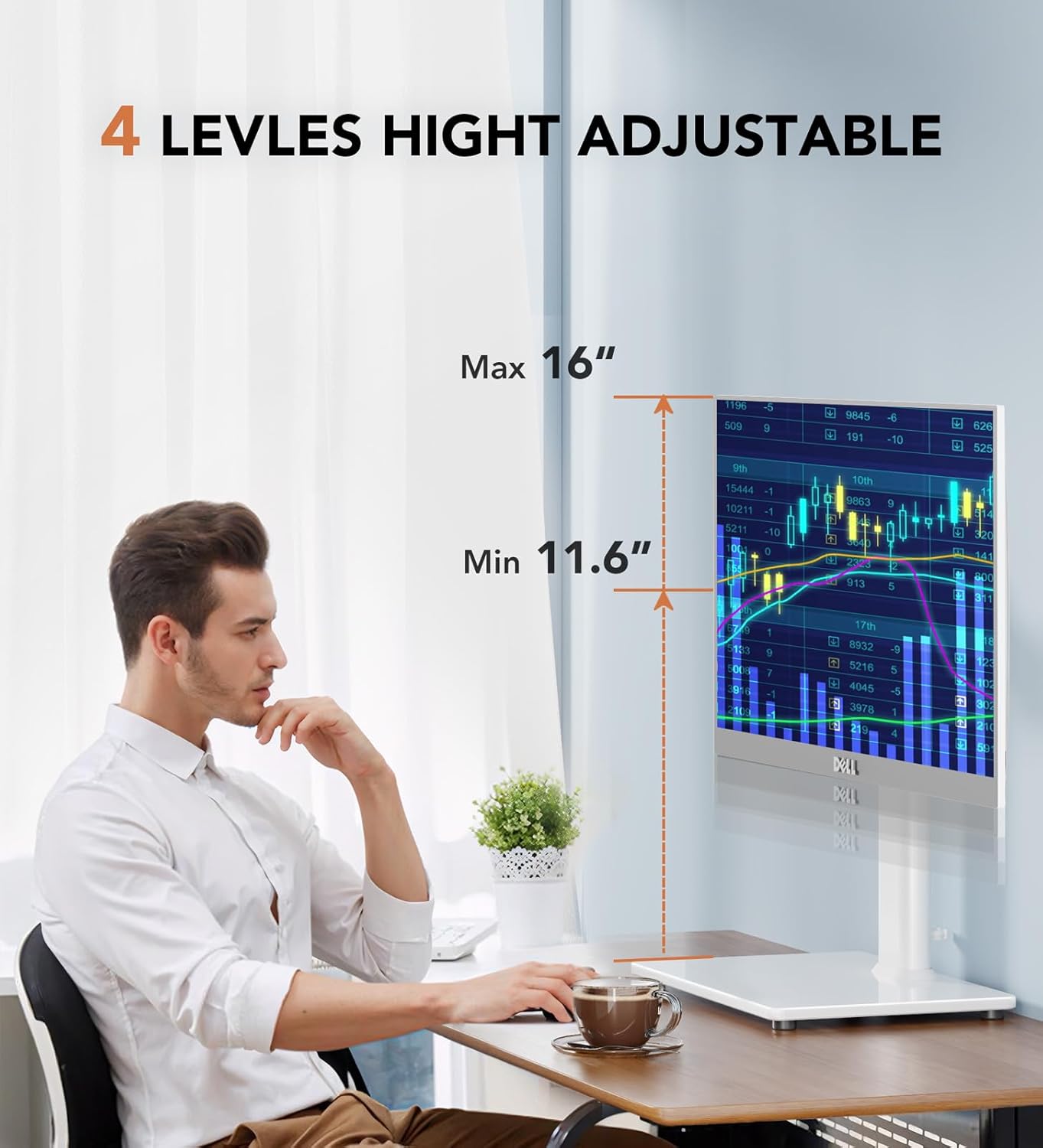Thumbnail 1 de Single LCD Monitor Stand Riser 35kg