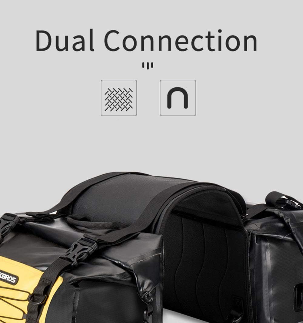 Detalle de ROCKBROS Borse laterali impermeabili da sella per moto, grande capacità 31L x 2, giallo/grigio