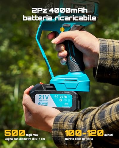 Detalle de SEESII 6 & 8 Mini Motosega Elettrica da Potatura 1000 W – 2-in-1 con lama da 6" e 8