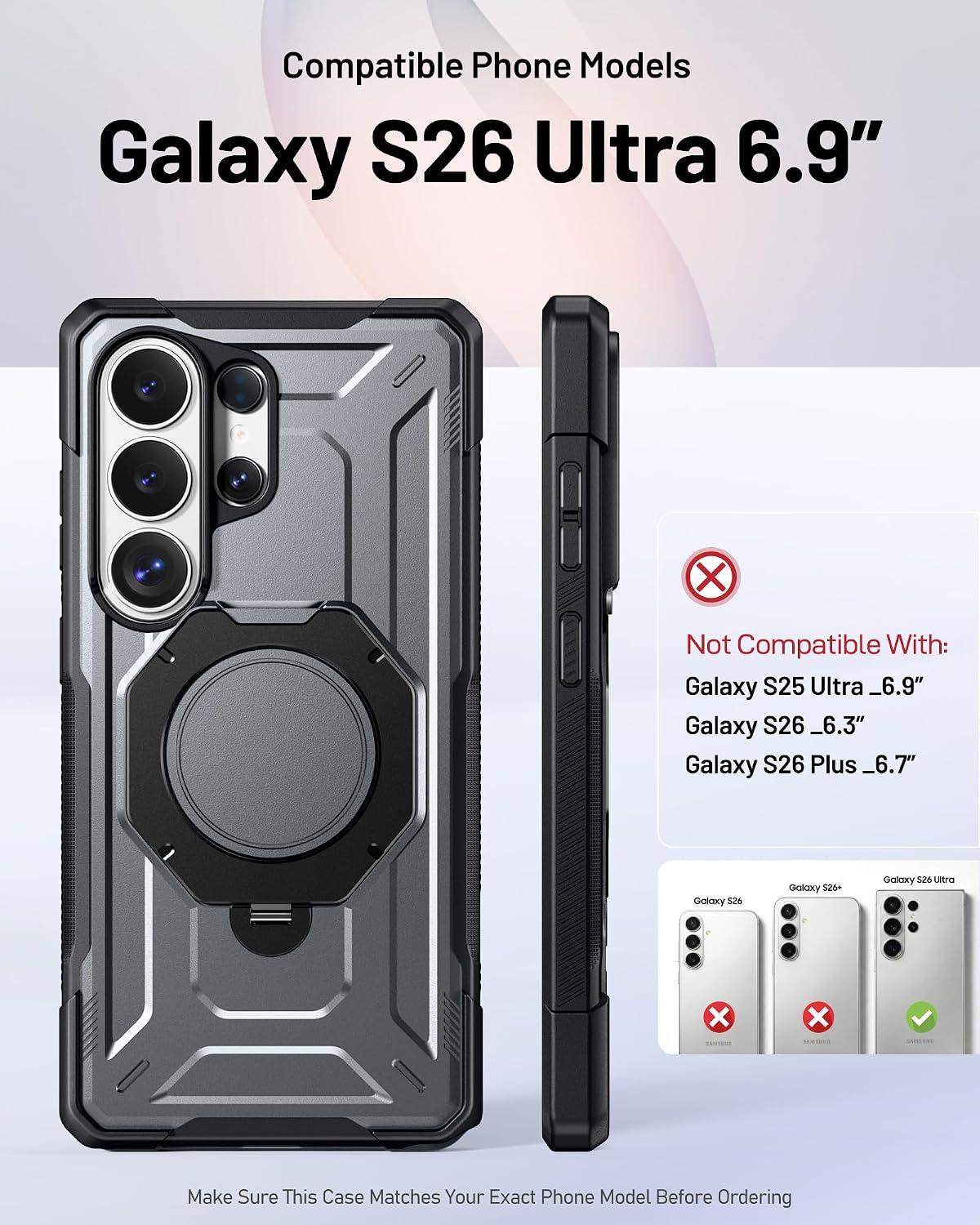 Thumbnail 1 de S26 Ultra Case with 360° MagSafe Stand
