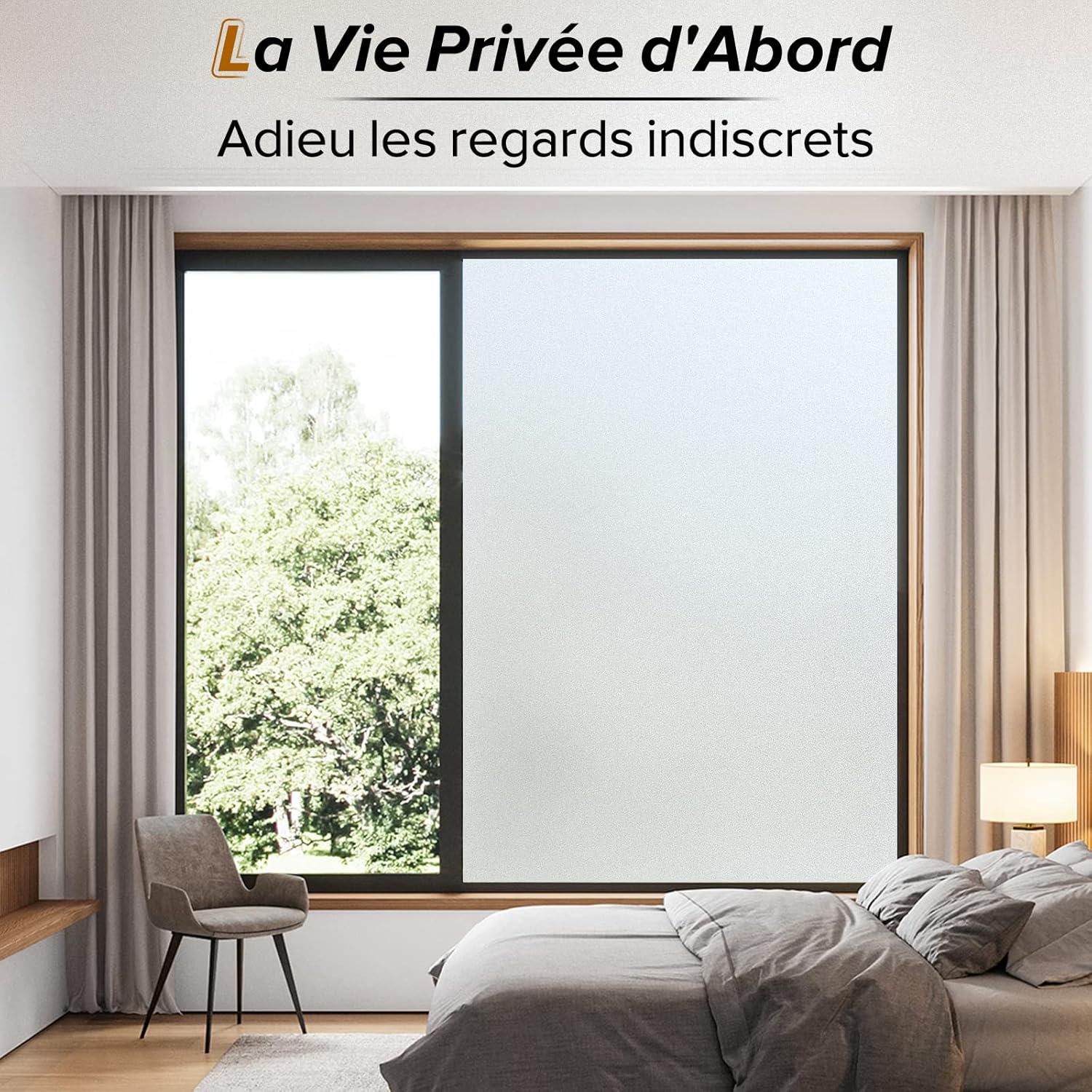 Thumbnail 1 de Film Fenêtre Anti Regard rabbitgoo (60 x 300 cm) occultant électrostatique anti-UV dépoli