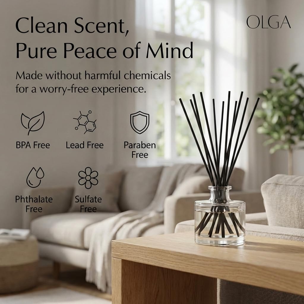 Thumbnail 6 de OLGA 100pcs Black Reed Diffuser Sticks 220mm 🕯