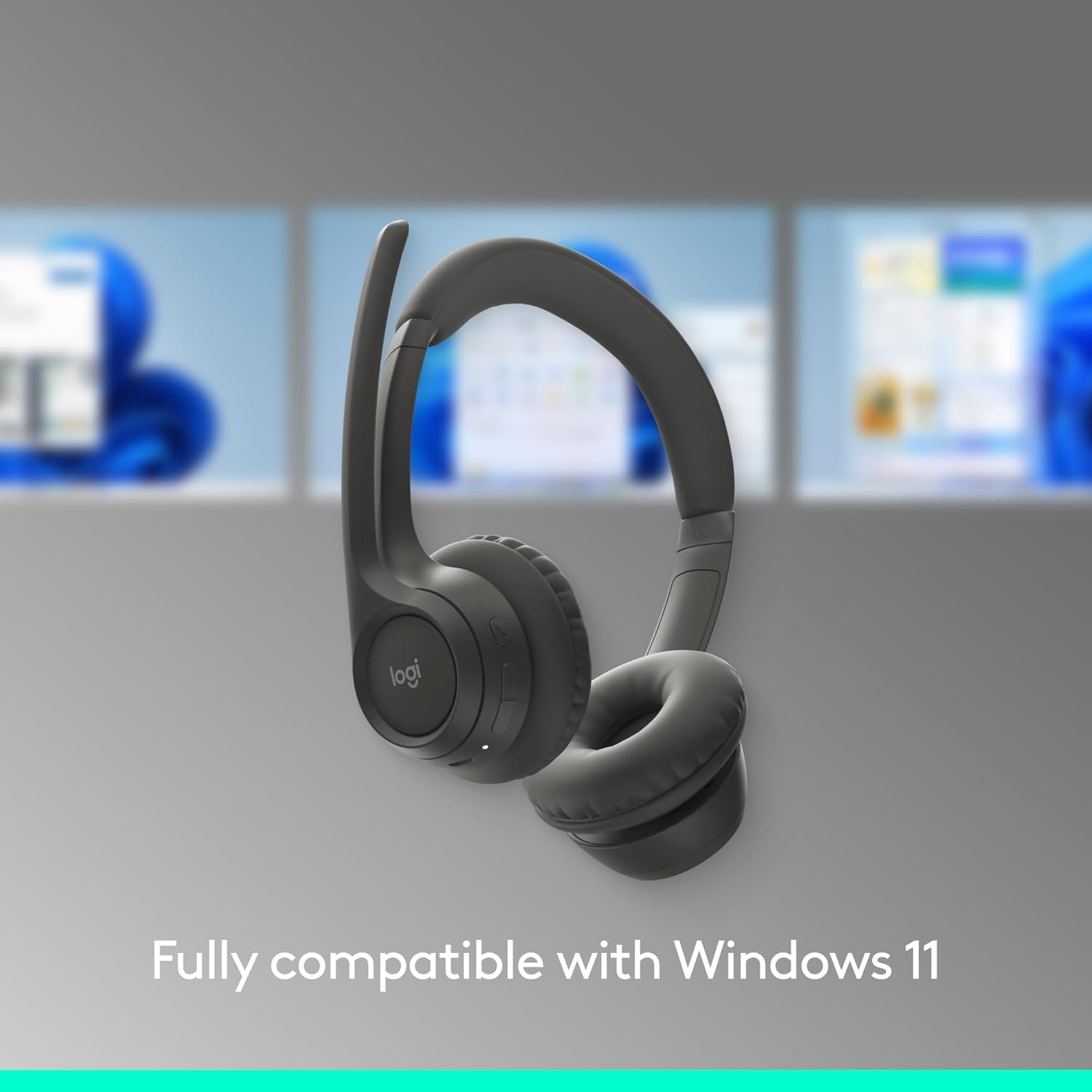 Detalle 1 de Logitech Zone 301 981-001468 Wireless Headset, Dual Mics, Graphite