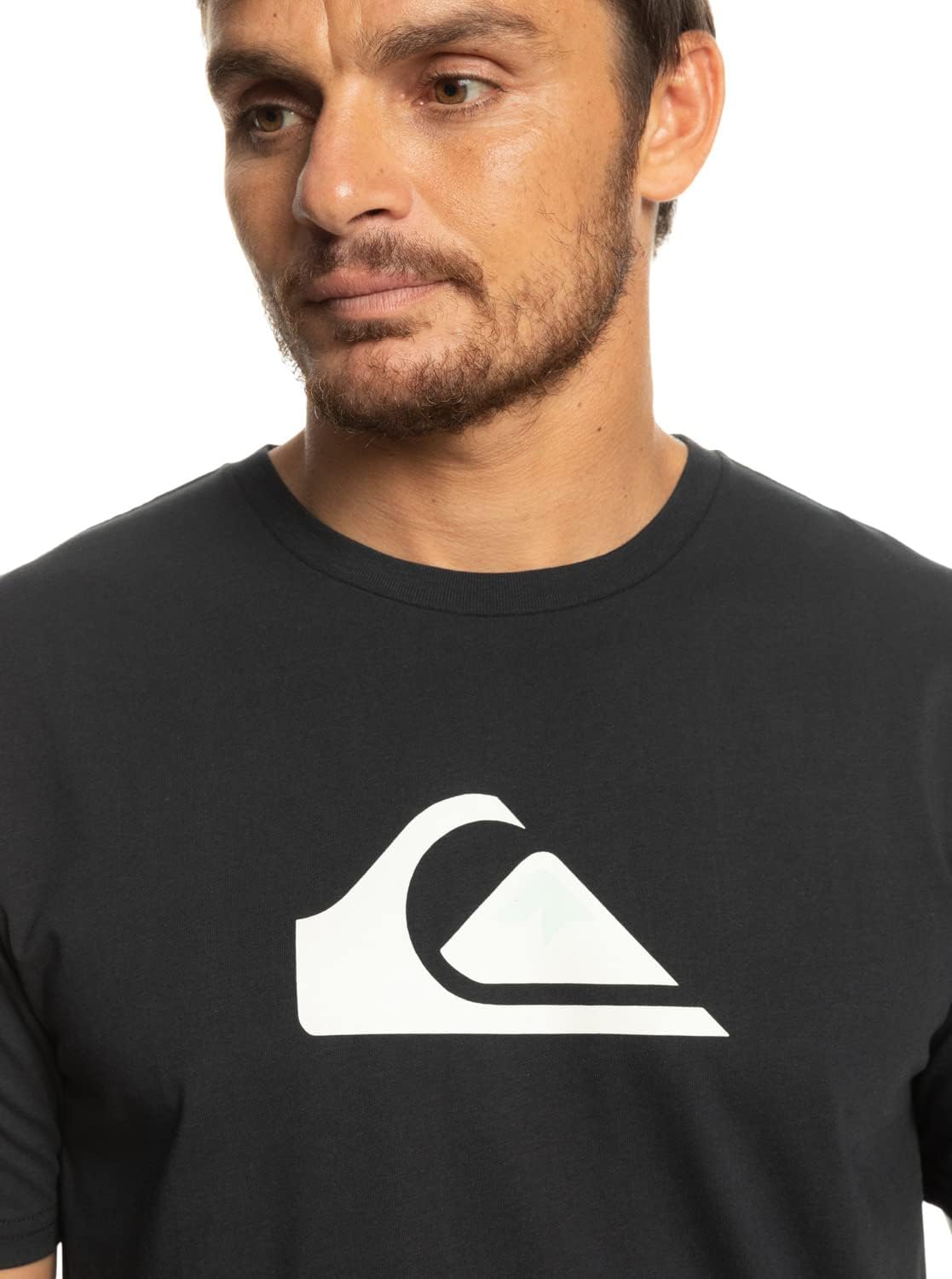 Detalle de Quiksilver Comp Logo – T‑shirt manica corta da uomo, nera