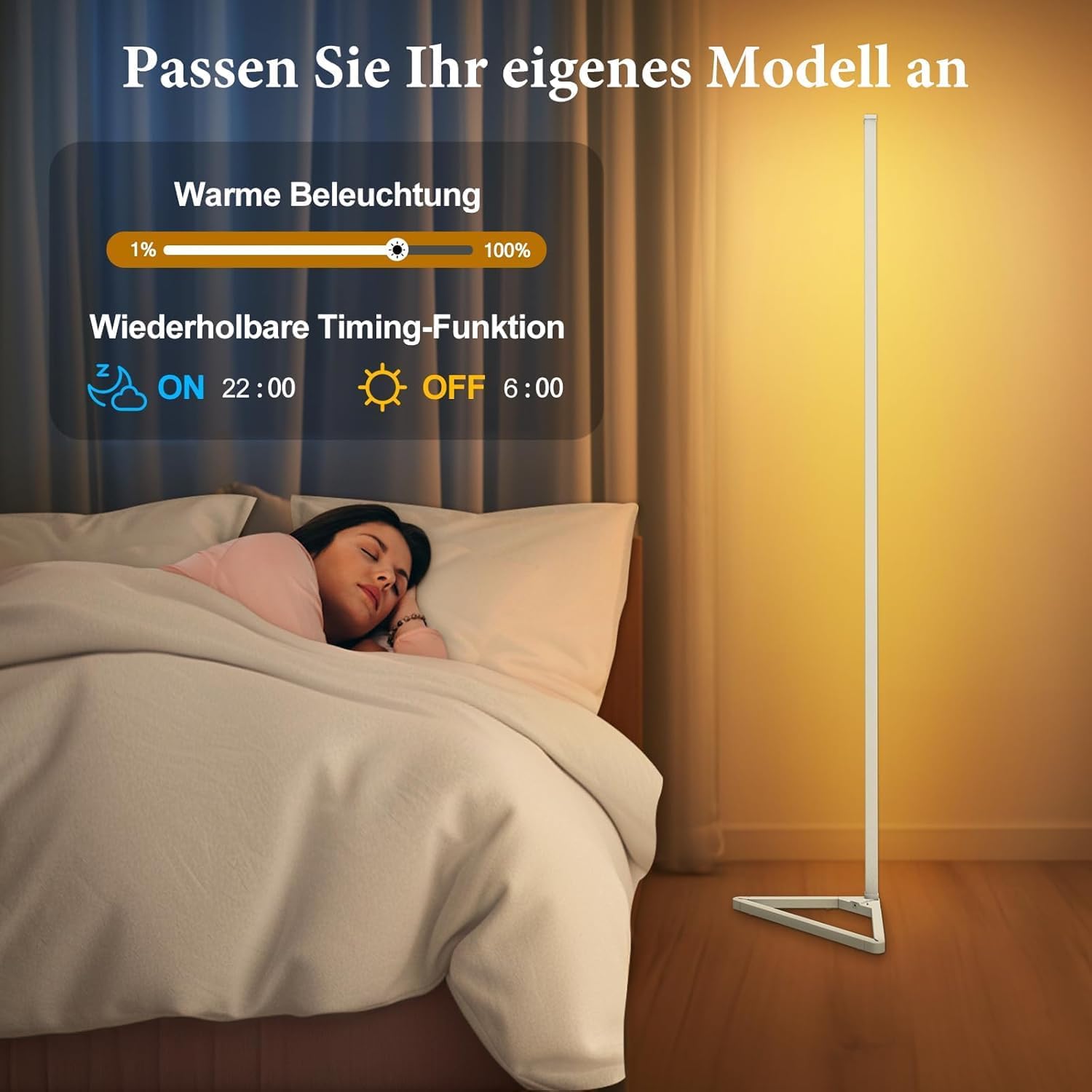 Thumbnail 4 de LED Stehlampe für Wohnzimmer 140 cm dimmbar – RGB abnehmbar, Fernbedienung & App, Musik-Sync