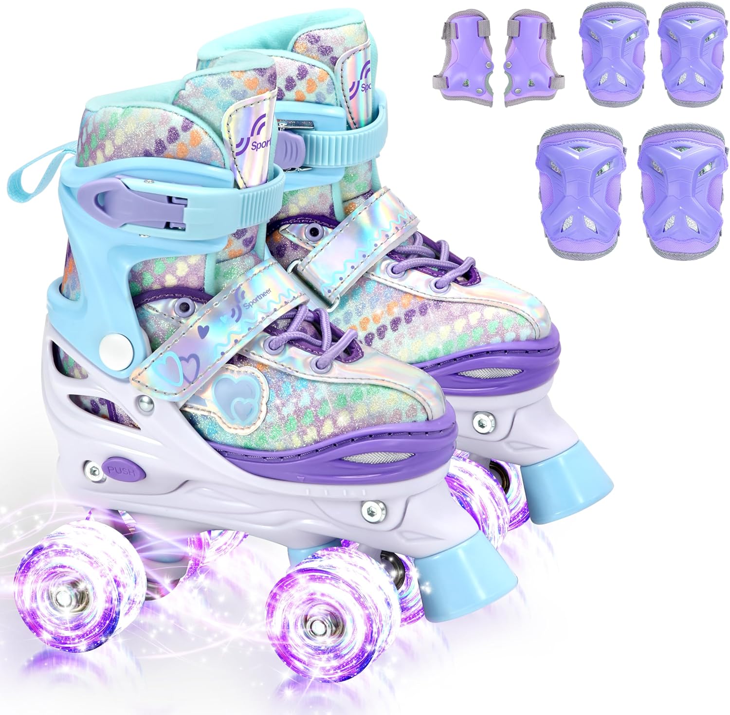 Sportneer Rollschuhe Kinder EU 23–36 Rainbow