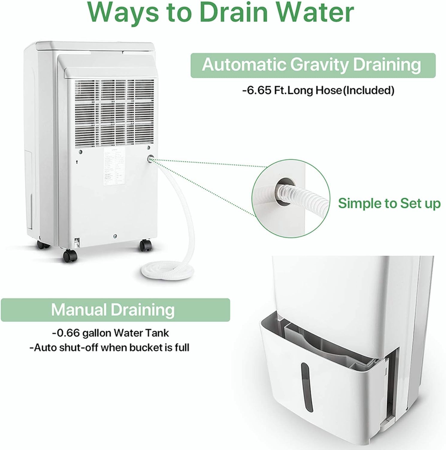 Detalle de Waykar PD160B 34-Pint Dehumidifier, 2,000 Sq. Ft., ENERGY STAR