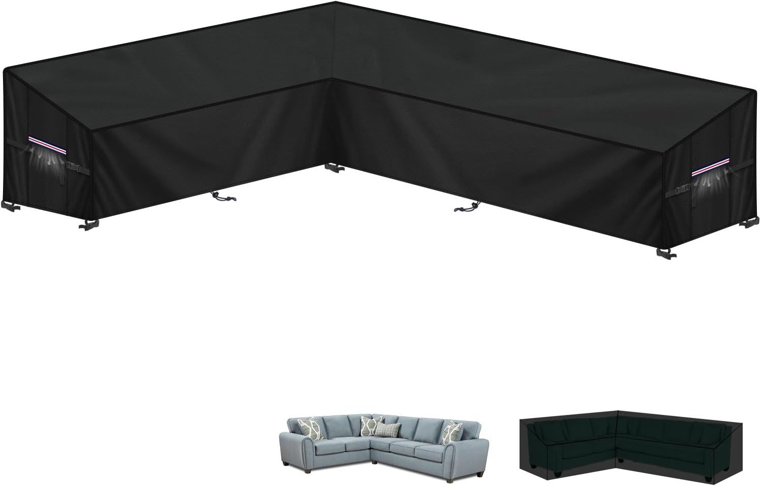Detalle de LAMUNI L-Form Gartenlounge Abdeckplane 420D