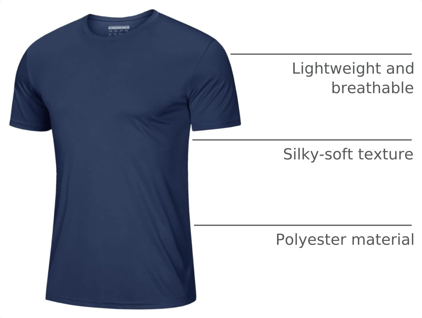 Detalle 2 de MAGCOMSEN Men's Short Sleeve UPF 50+ T-Shirt – Quick Dry Athletic Tee