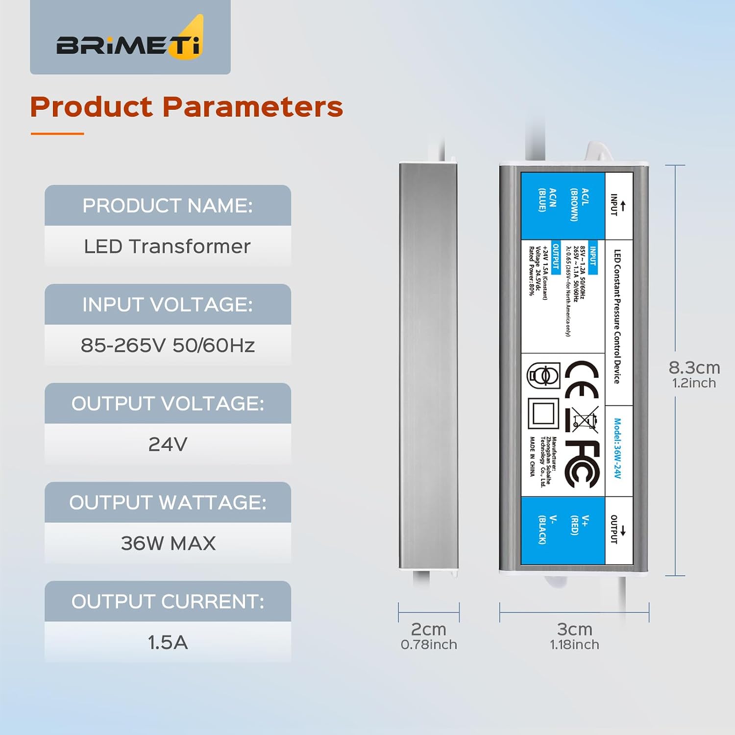 Thumbnail 2 de BRIMETI LED-transformator 24 V 36 W, IP67 och kompakt format