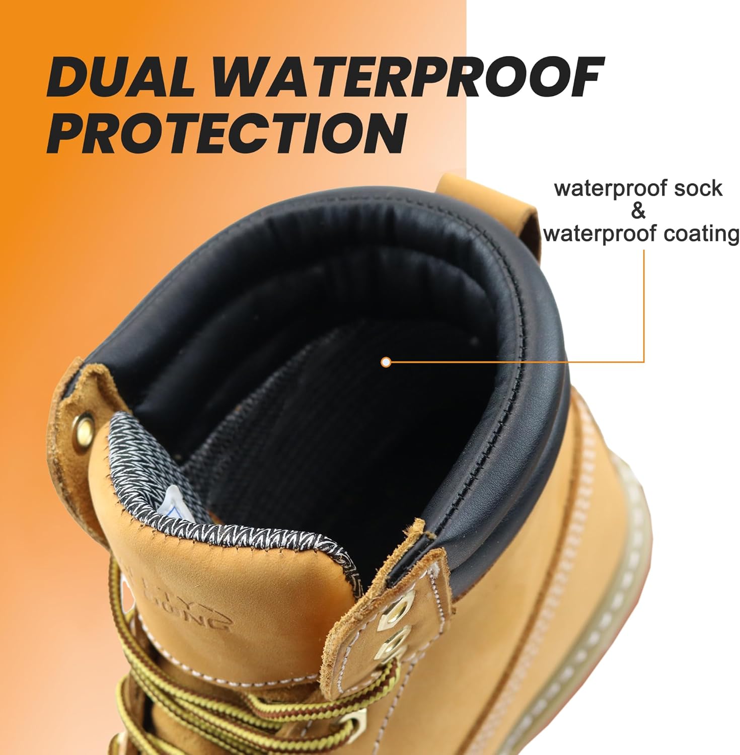 Thumbnail 2 de Safety Loong Work Boots for Men: Waterproof Leather Boots with Soft Toe and Non-Slip Grip