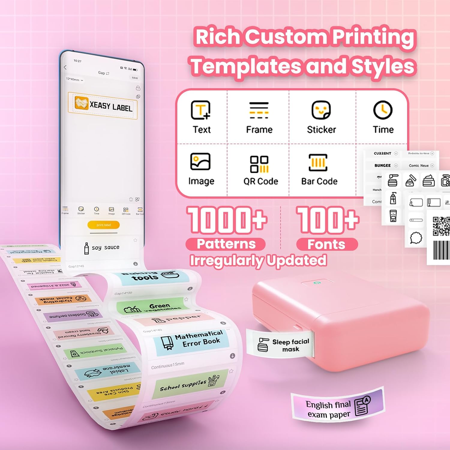 Detalle de vretti Sticker Maker Mini Label Maker HP2 : imprimante étiquettes Bluetooth portable