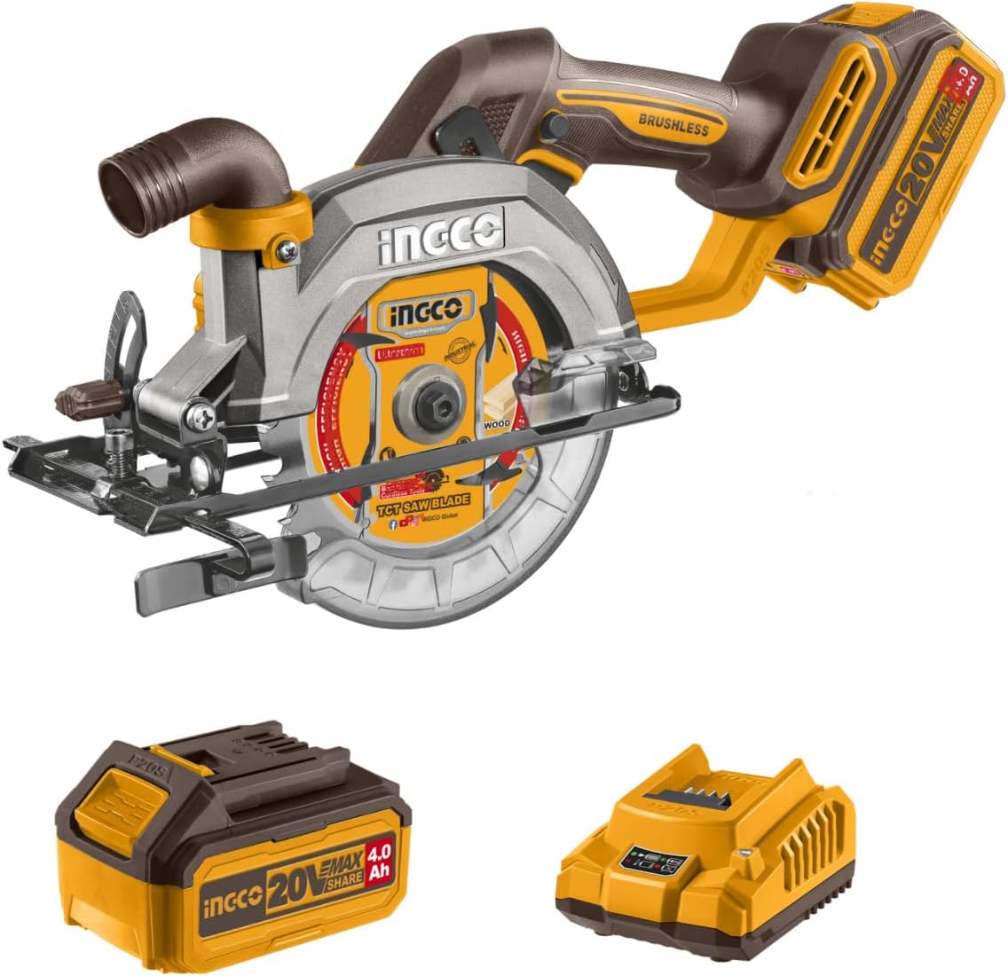 INGCO CSLI14021 20V Cordless Circular Saw 140mm