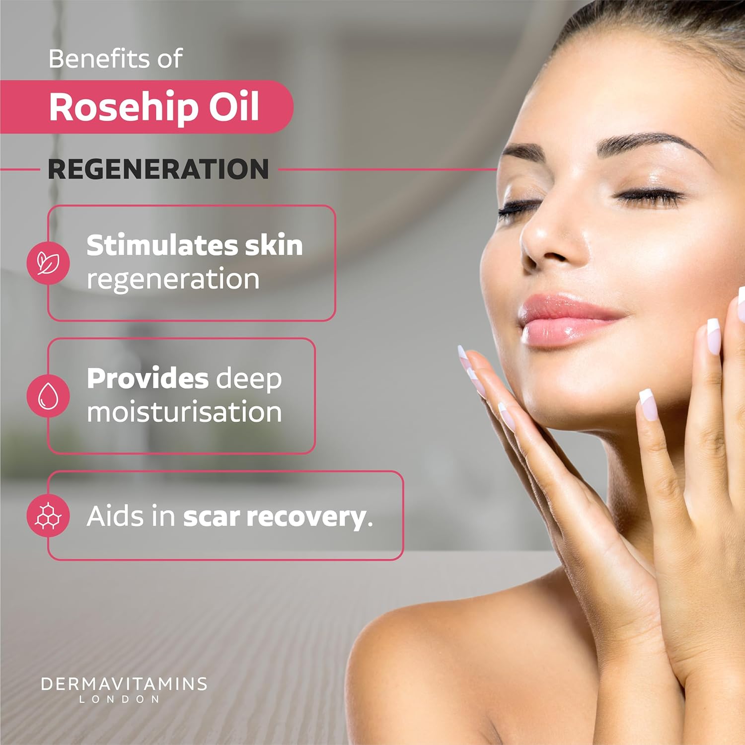 Thumbnail 1 de DermaVitamins Olio di Rosa 100% biologico spremuto a freddo per pelle luminosa