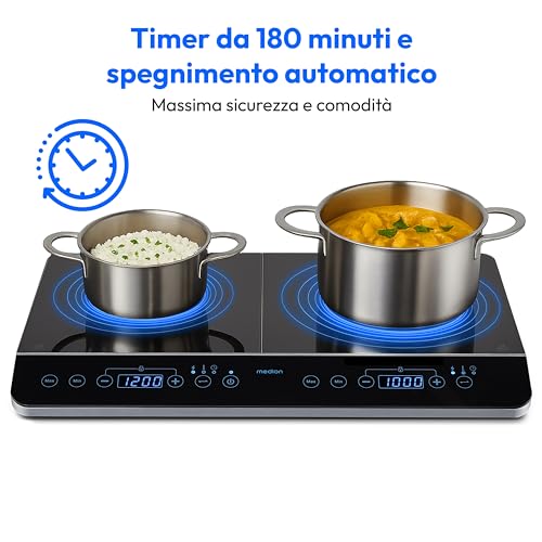 Thumbnail 7 de MEDION MD15324 Piastra a induzione doppia da 3500 W • due zone cottura con display LED e riconoscimento pentole