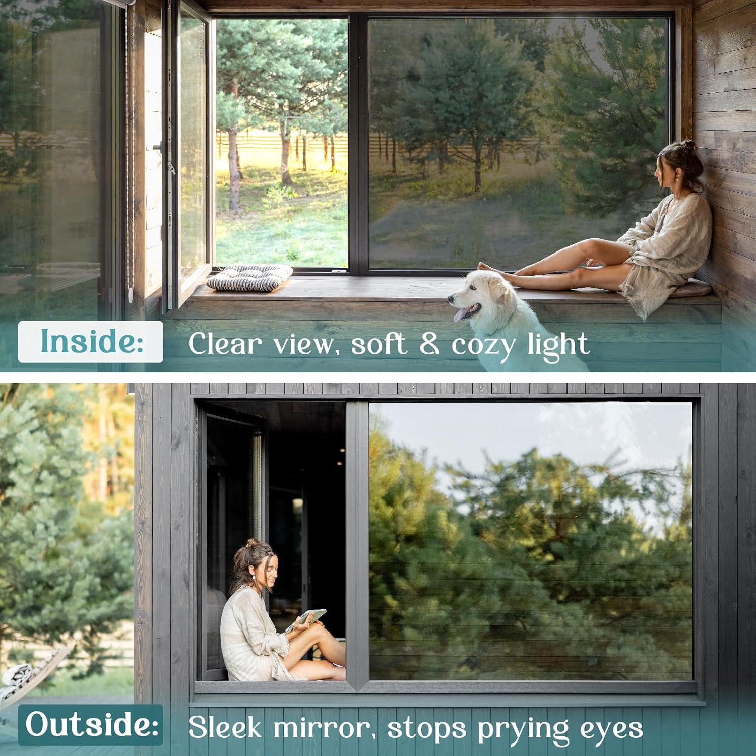 Thumbnail 4 de Haton YRSJMM Static-Cling Window Film, Black-Silver, 17.5" x 157.4