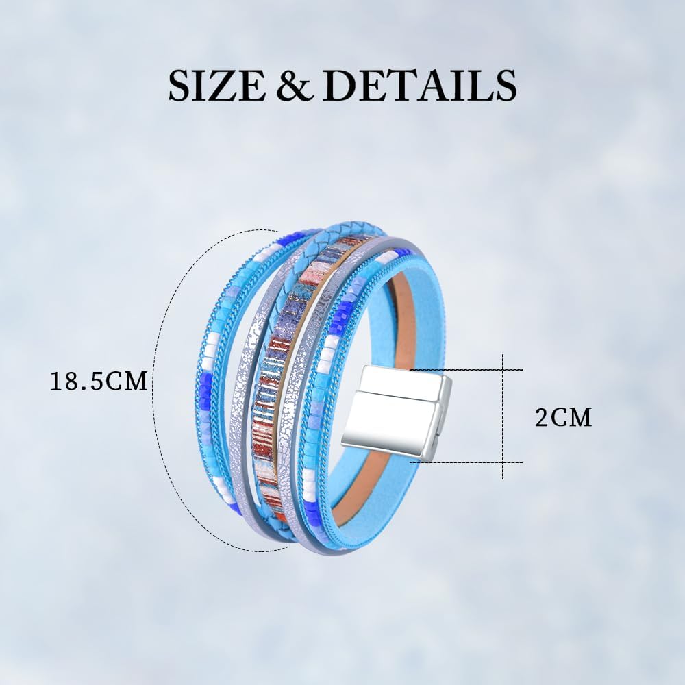 Thumbnail 5 de Viwind Lederarmband Damen Boho Multilayer