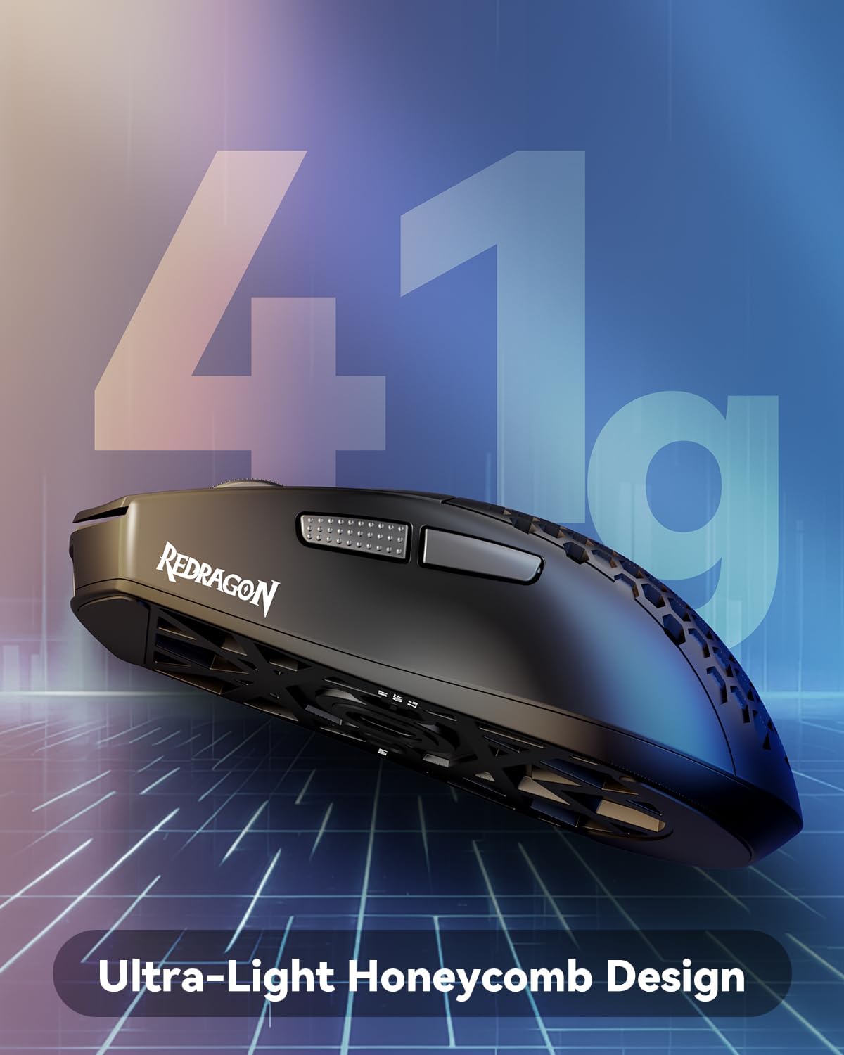 Thumbnail 2 de Redragon M617-LIT Ultralight Honeycomb Wired Gaming Mouse, 41g, 10,000 DPI