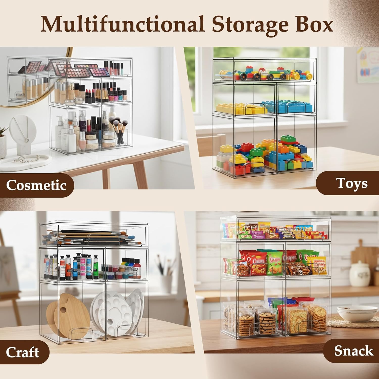 Detalle 1 de Gifhomfix GF-BYST-5P 5-Drawer Baby Bottle Organizer, Clear and Stackable