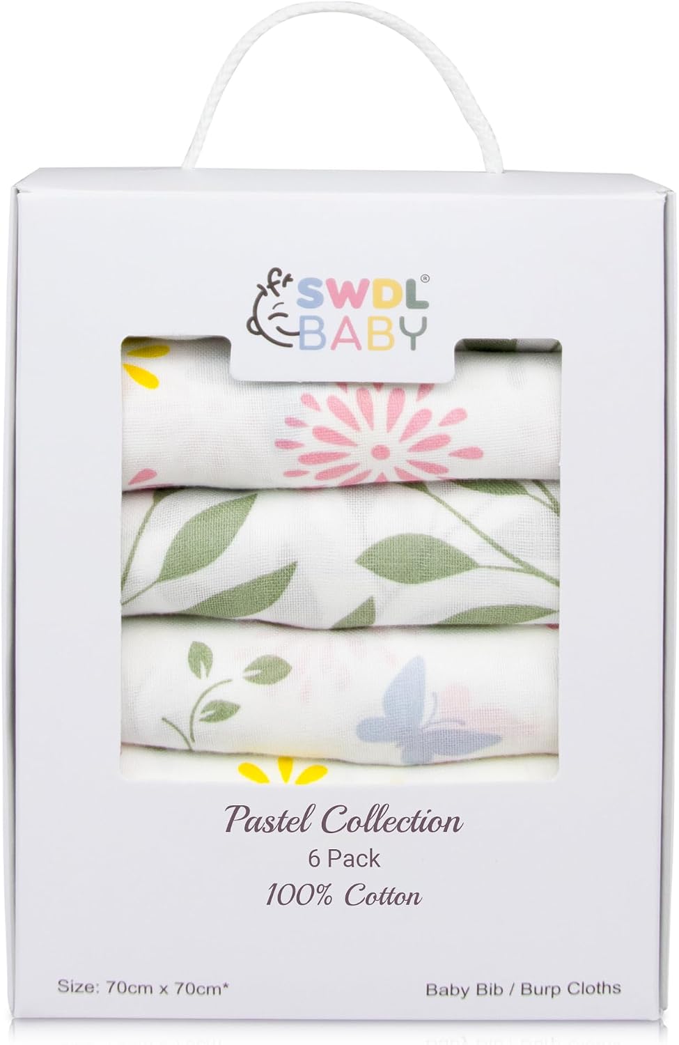 Detalle de Large Baby Muslin Cloths Pack of 6 70 x 70 cm